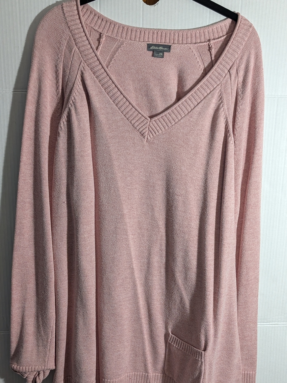 Eddie Bauer Blush Pink Knit V-Neck Sweater